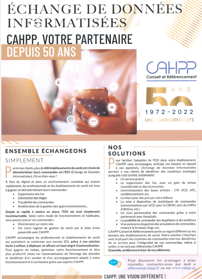 Cahpp50ansEDI Plaquette edi 50 ans