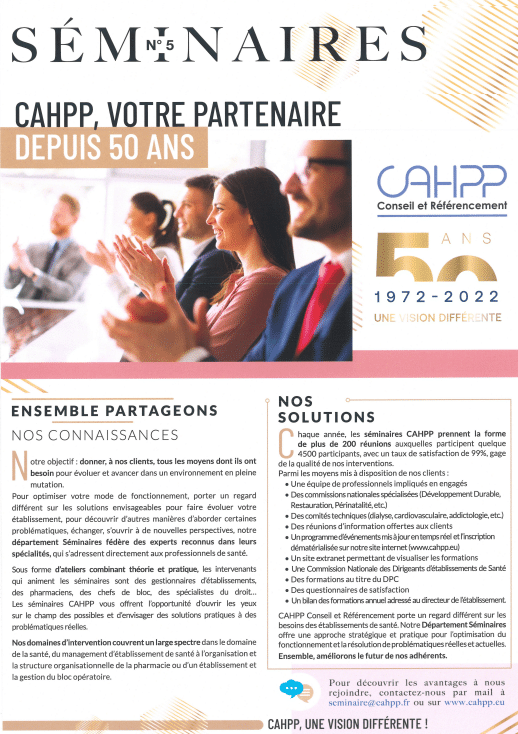 Cahpp50ansSeminaires Plaquette séminaire 50 ans